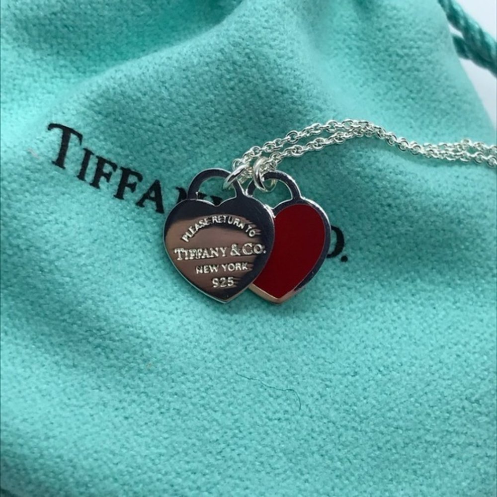 Tiffany & Co. Red Mini Double Heart Pendant